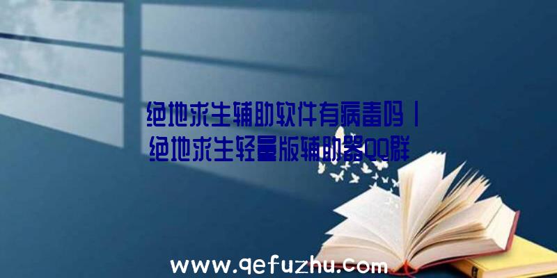 「绝地求生辅助软件有病毒吗」|绝地求生轻量版辅助器QQ群